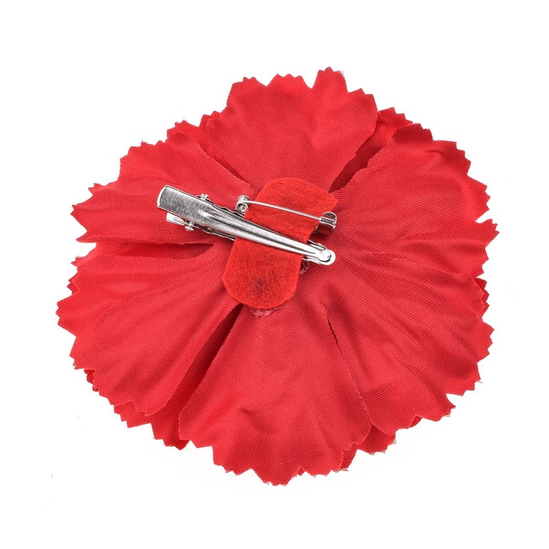 Eforlike HC-01 Floral Fall Peony Flower Hair Clip Flamenco Dancer Pin up, Red, Size M - Image 2